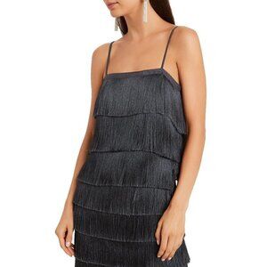 NWT Intermix Lilou Grey Tiered Fringe Sleeveless 20s Speakeasy Vibe Top